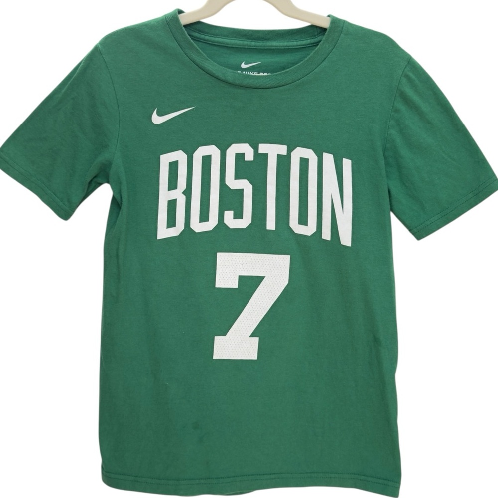 Nike Tee Boston Celtics Kids Short Sleeve Brown 7 Name & Number Tee. Small.